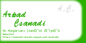 arpad csanadi business card